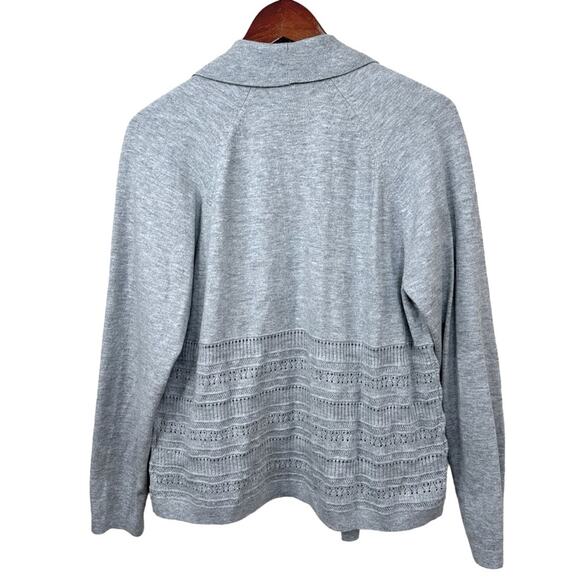 NEW Banana Republic Women’s Heather Gray Pointelle Cardigan Sweater Size L - Picture 3 of 13